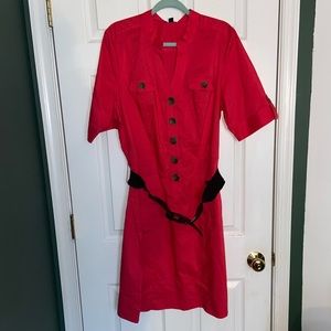 Pink dress with belt